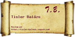 Tisler Balázs névjegykártya