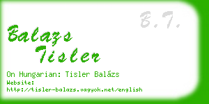 balazs tisler business card