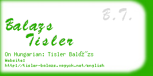 balazs tisler business card